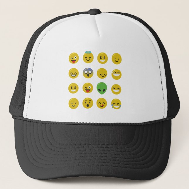 Gorra De Camionero cara feliz de la emoji (Anverso)