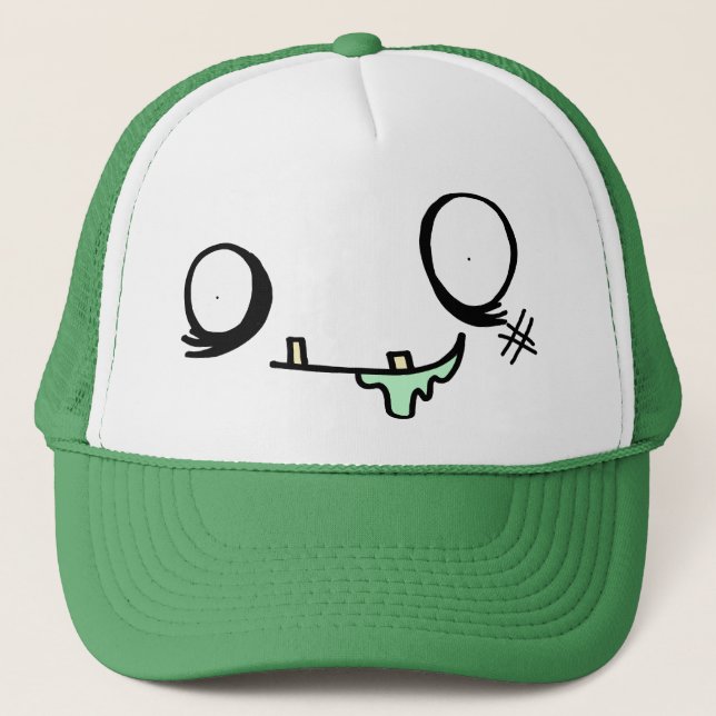 Gorra De Camionero Cara feliz del zombi (Anverso)