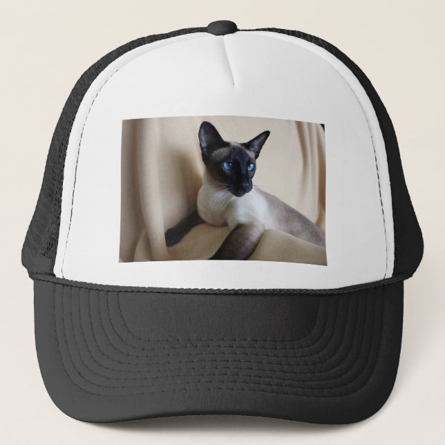 Gorra De Camionero Cara magnífica del gato siamés (Anverso)