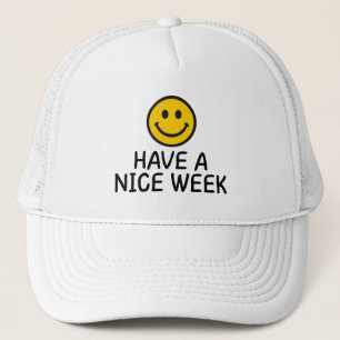 Gorra De Camionero Cara Sonriente Amarilla Palabras Amables