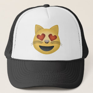 Gorra De Camionero Cara sonriente del gato con emoji en forma de