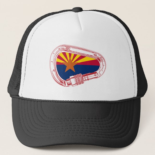 Gorra De Camionero Carabiner de ascenso con bandera de Arizona (Anverso)