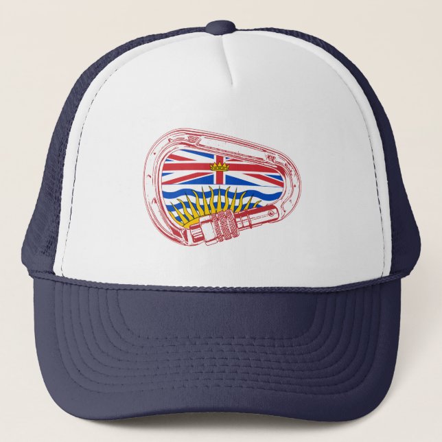 Gorra De Camionero Carabiner de escalada de bandera de Columbia Britá (Anverso)