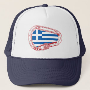 Gorra De Camionero Carabiner de escalada de bandera de Grecia