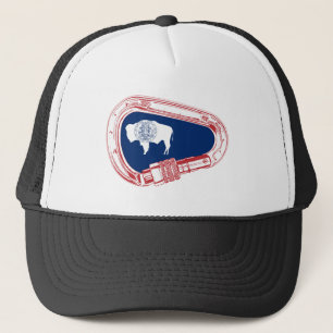 Gorra De Camionero Carabiner de escalada de bandera Wyoming