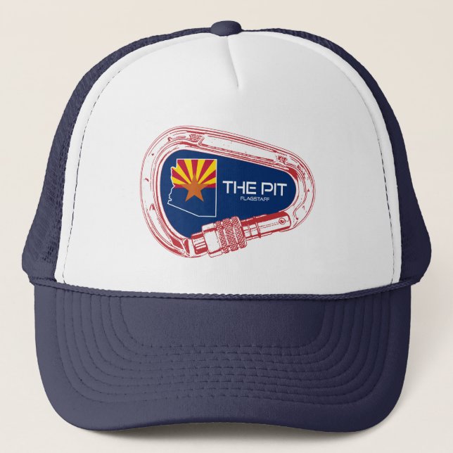 Gorra De Camionero Carabiner de escalada de Pit Flagstaff Arizona (Anverso)