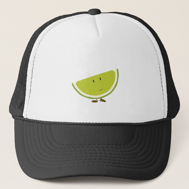 Gorra De Camionero Carácter cortado sonriente de la cal (Anverso)