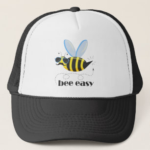 Gorra De Camionero Carácter de abeja con gafas de sol bigote Bee Fáci