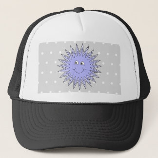 Gorra De Camionero Carácter del hielo con una sonrisa. Azul y gris