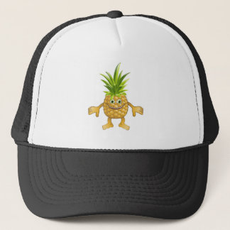 Gorra De Camionero Carácter lindo feliz de la fruta de la piña