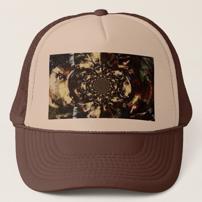 Gorra De Camionero Caras fractales abstractas (Anverso)