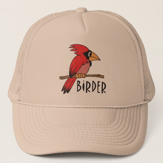 Gorra De Camionero Cardenal Birder, Ornitología, Observación de Aves (Anverso)