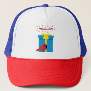 Gorra De Camionero Cardenal rojo curado con regalo azul