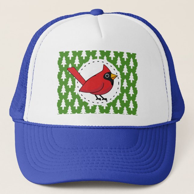 Gorra De Camionero Cardenal rojo personalizado sobre el patrón de los (Anverso)