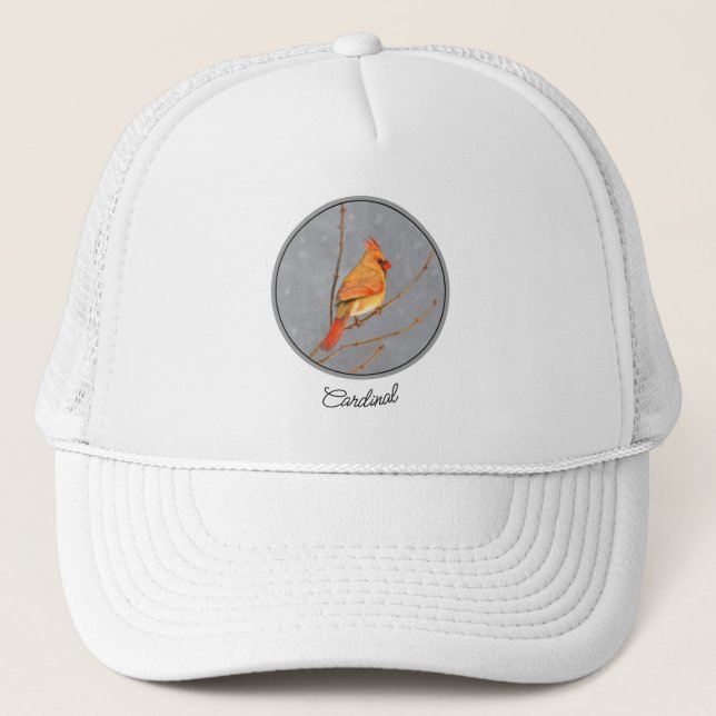 Gorra De Camionero Cardenal sobre pintura de bifurcaciones - Arte de  (Anverso)