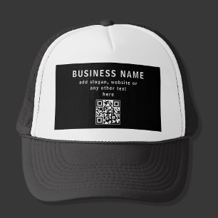 Gorra De Camionero Carga código QR o logotipo Moderno Negro