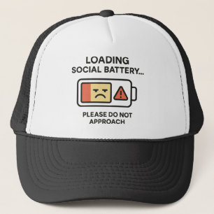 Gorra De Camionero Carga de la batería social Divertido aviso de intr