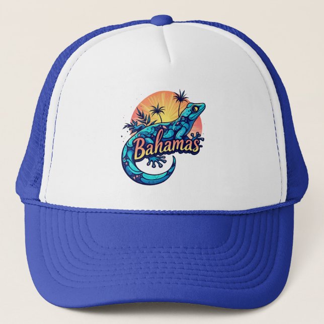 Gorra De Camionero Caribe gecko de Bahamas (Anverso)