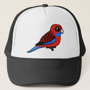 Gorra De Camionero Carmesí Rosella de Birdorable