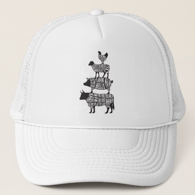 Gorra De Camionero Carnicero carnicero carnicero BBQ Funny (Anverso)