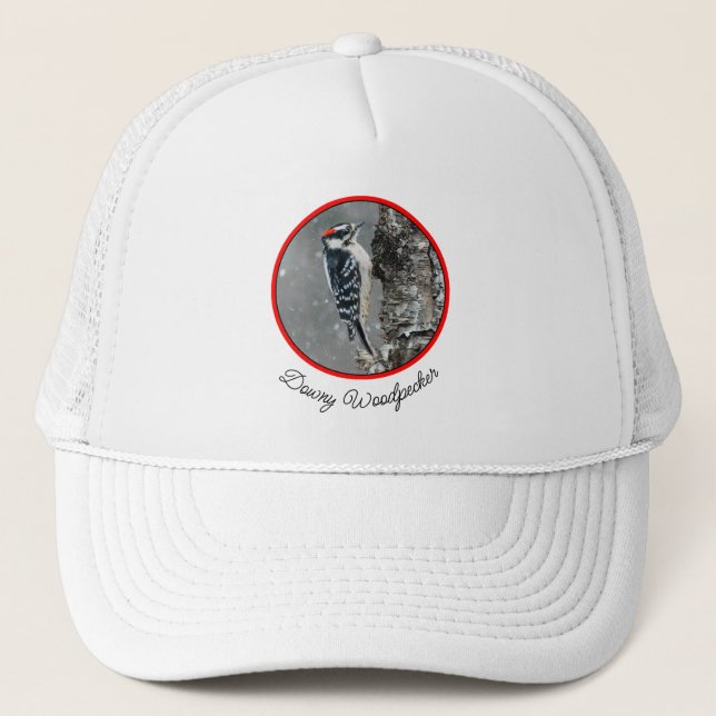 Gorra De Camionero Carpintero lechoso en nieve - Fotografía original (Anverso)