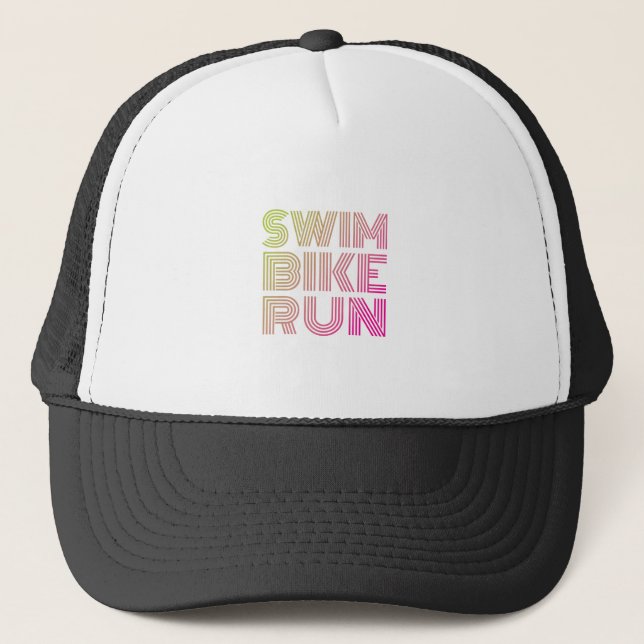 Gorra De Camionero Carrera en bicicleta de natación, Triatlón (Anverso)