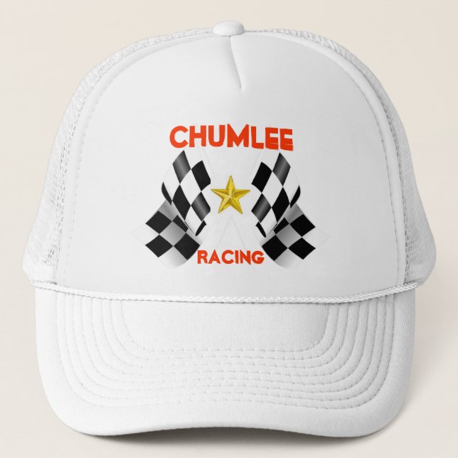 Gorra De Camionero Carreras de Chumlee, banderas, estrella, (Anverso)