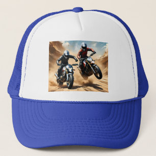 Gorra De Camionero Carreras De Motocicletas Sucias En El Desierto,