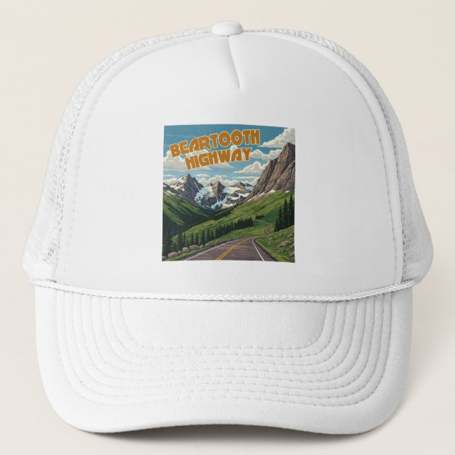 Gorra De Camionero Carretera Beartooth Montana Wyoming Paisaje (Anverso)