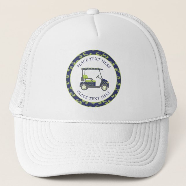 Gorra De Camionero Carro de Golf de Cocodrilos Elegantes (Anverso)