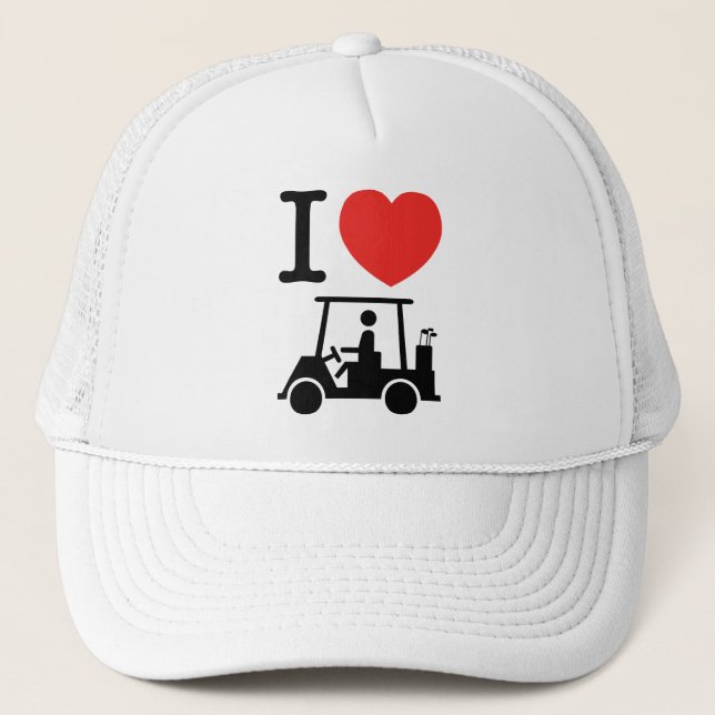 Gorra De Camionero Carro de golf I Heart (Love) (Anverso)