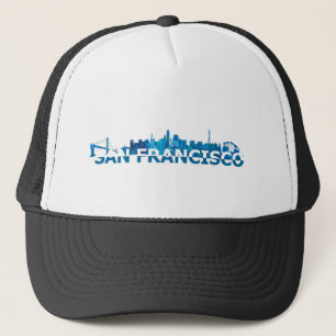 Gorra De Camionero Carta gigante de silueta en el horizonte de San Fr