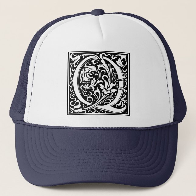 Gorra De Camionero Carta Q Monograma medieval Art Nouveau (Anverso)