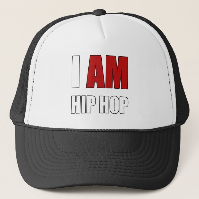 GORRA DE CAMIONERO CARTA ROJA "SOY HIP HOP" (Anverso)