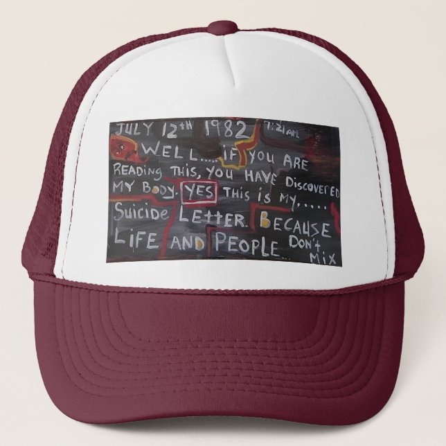 GORRA DE CAMIONERO CARTA SUICIDA (Anverso)