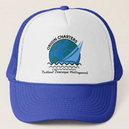 Gorra De Camionero "Cartas de origen" Manta de barco Blanco/Azul Real