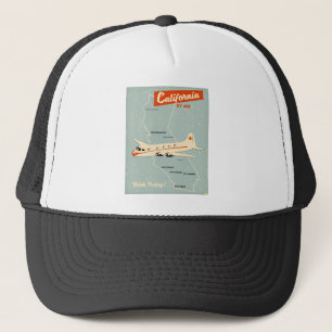Gorra De Camionero Cartel de viaje de California de los años 50 "por 