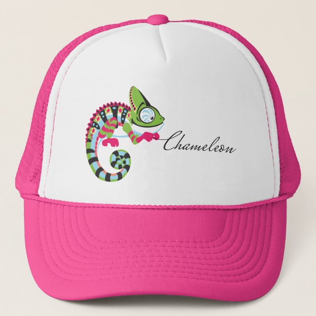 Gorra De Camionero cartoon chameleon (Anverso)