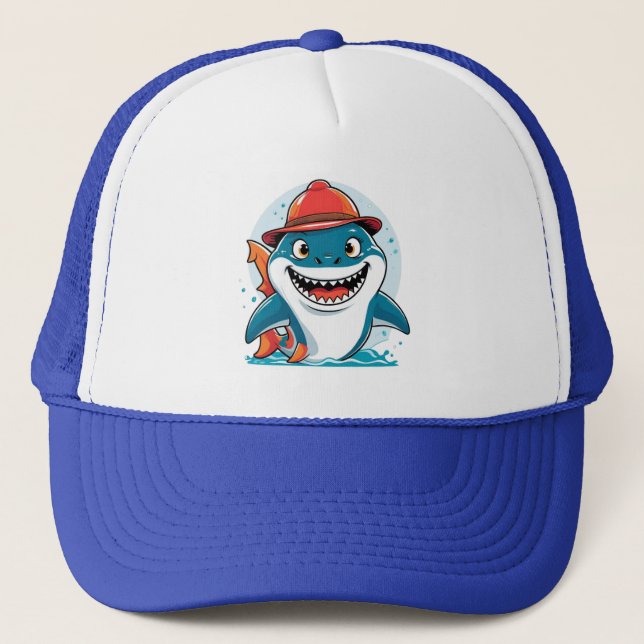 Gorra De Camionero Cartoon Shark Kids Hat (Anverso)