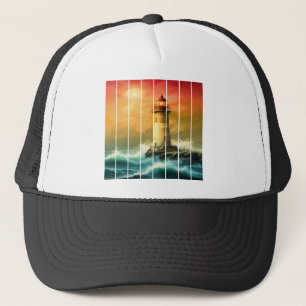 Gorra De Camionero Casa de Luz Antigua en la Orilla del Mar para Ver