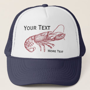 Gorra De Camionero Casa de playa de encargo de la langosta roja