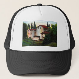 Gorra De Camionero Casa de Pueblo Dibujo Toscana italia Campo
