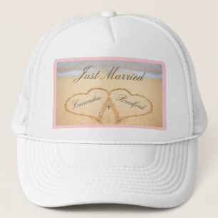 Gorra De Camionero Casada, Rubor Pink Beach Wedding 2 Heart