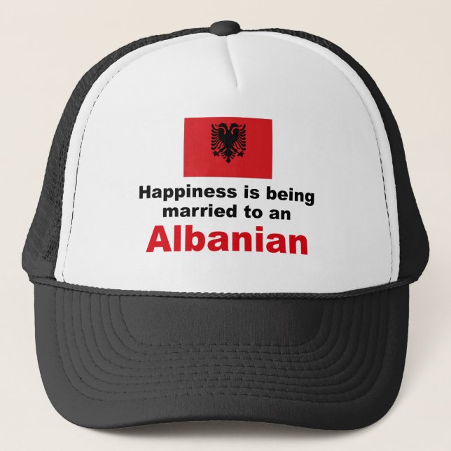 Gorra De Camionero Casado feliz con el albanés (Anverso)