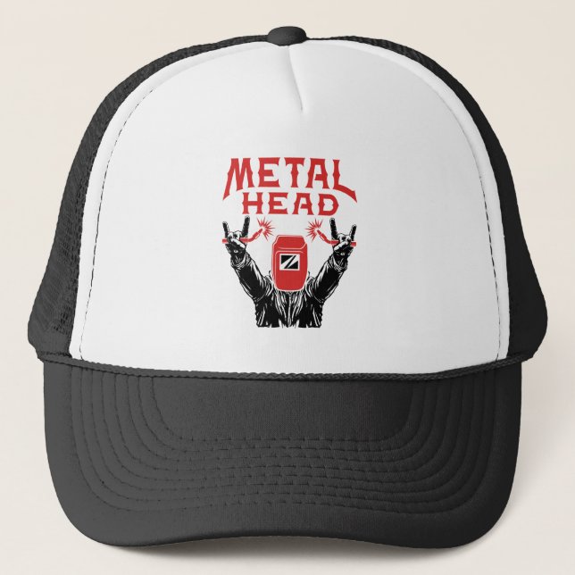 Gorra De Camionero Casco de soldadura de Funny Head metalizado (Anverso)