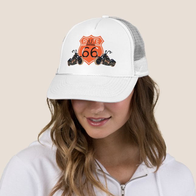 Gorra De Camionero Casquette Trucker BIKE ROUTE 66 (In situ)