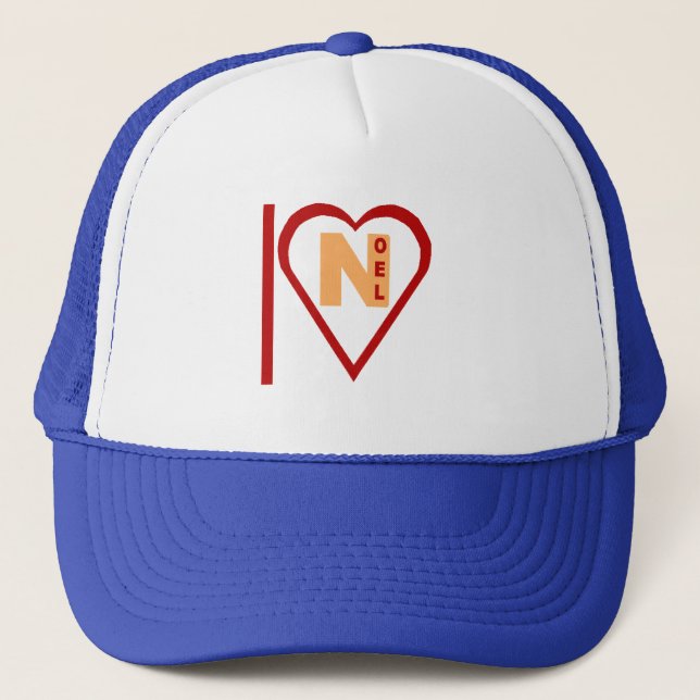 Gorra De Camionero Casquette Trucker blanc royal I LOVE NOEL (Anverso)