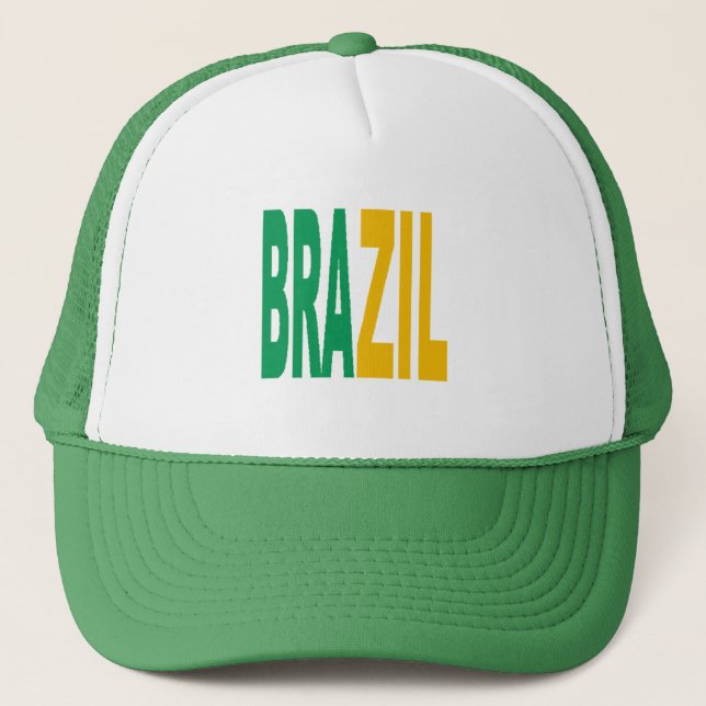Gorra De Camionero Casquette Trucker blanc vert BRAZIL (Anverso)