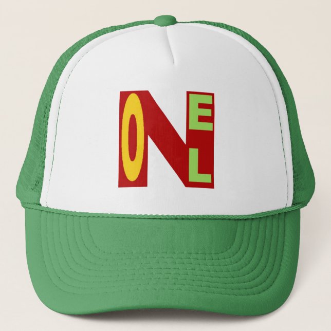 Gorra De Camionero Casquette trucker  blanc vert  DESIGN   NOEL (Anverso)