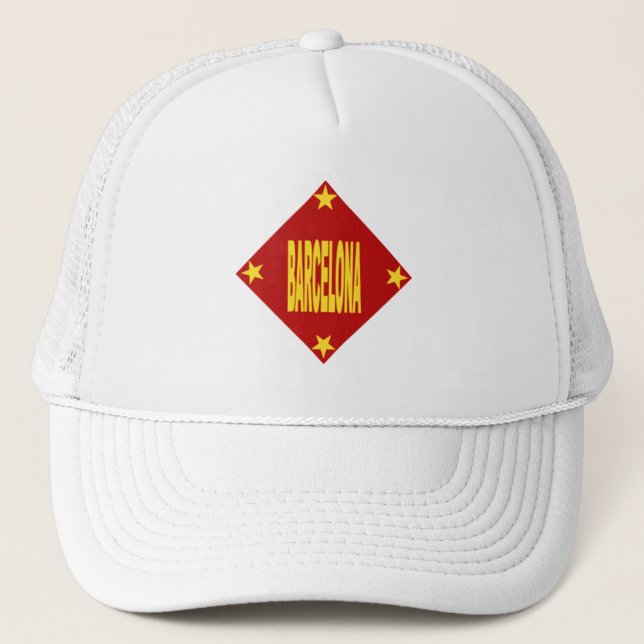 Gorra De Camionero Casquette trucker blanche Design BARCELONA (Anverso)